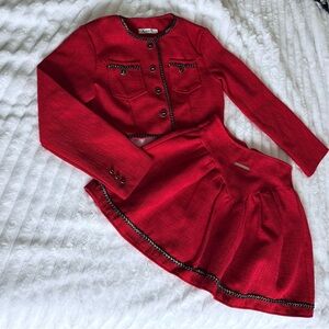 Red tweed set
